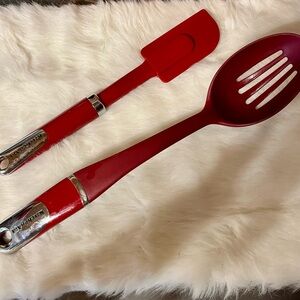 Choice of KitchenAid Red Cooking Utensils Spatula or Slotted Spoon